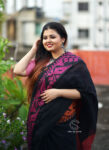 Korat Linen Saree Forest Black 03