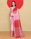 Check Linen Sarees Style 3_1