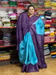 Tussar Jamdani HD_Teal Blue & Rich Purple